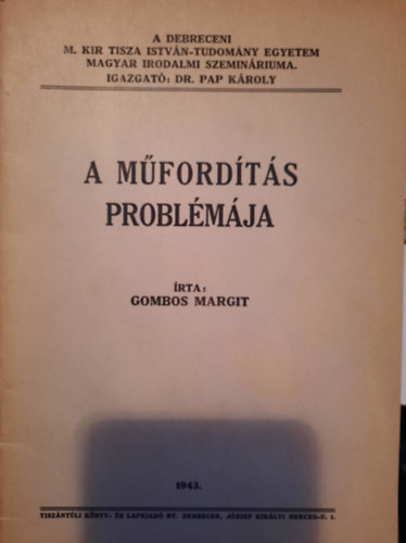 Gombos Margit - A mfordts problmja