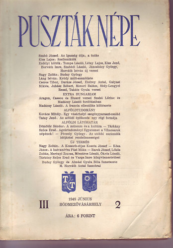 Galyasi Mikls  (szerk.) - Pusztk npe III./2. - 1948 jnius