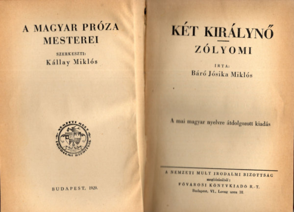 J�sika Mikl�s - K�t kir�lyn�-Z�lyomi