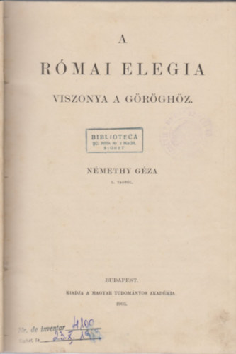 rtekezsek a nyelv s szptudomnyok krbl (Kolligtum)