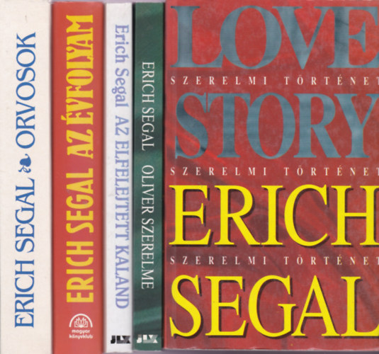 Erich Segal k�nyvcsomag: 5 k�tet:Szerelmi t�rt�net + Oliver szerelme + Az elfelejtett kaland + Az �vfolyam + Orvosok