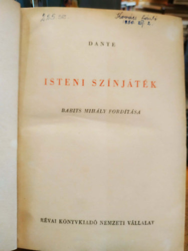 Dante Alighieri - Isteni sz�nj�t�k