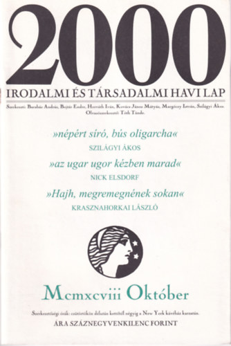 Bojt�r Endre - 2000 Irodalmi �s T�rsadalmi Havi Lap - 1998. Okt�ber