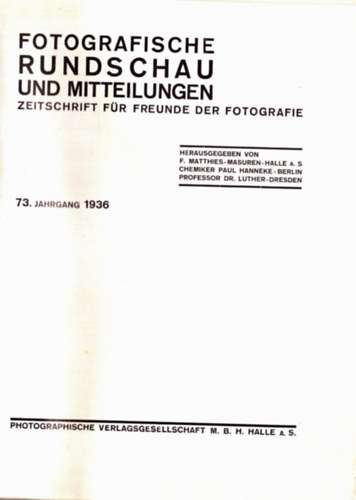 Nincs felt�ntetve - Fotografische Rundschau und Mitteilungen 1936