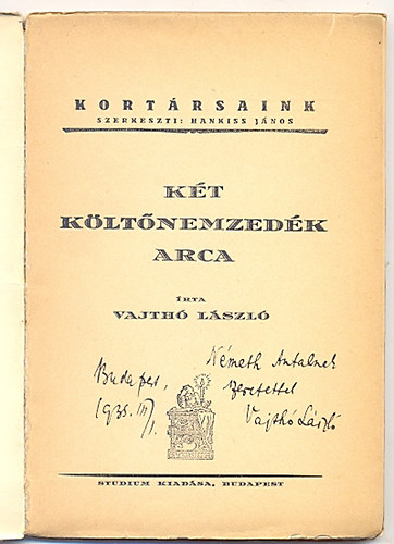 Vajth Lszl - Kt kltnemzedk arca