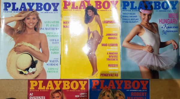 5db Playboy magazin - 1991. j�lius; augusztus; szeptember; okt�ber; november