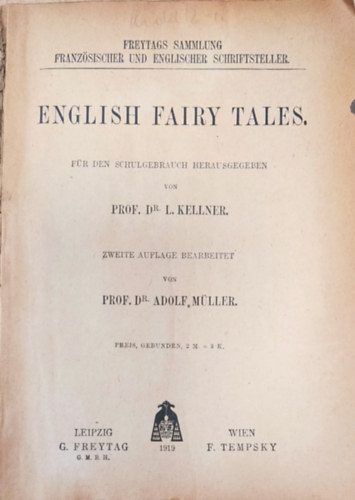 Prof. Dr L. Kellner - English Fairy Tales - Wrterbuch zu English Fairy Tales