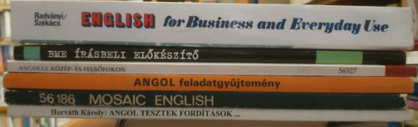 Matheidesz Mária, Horváth Károly, Bárdos Jenő, Dr. Timár Eszter, Dóczi Brigitta, Radványi Tamás - 6 db Angol nyelv: Angol tesztek, fordítások, szövegértelmezések, levél- és fogalmazástémák a kzépfokú írásbeli nyelvvizsgához + Mosaic English (Angol nyelvi gyakorlatok haladóknak)