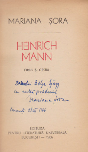 Mariana Sora - Heinrich Mann (Dediklt)