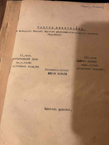 R�thy Mikl�s - Tart�k m�retez�se