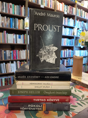 Vezér Erzsébet, Sükösd Mihály, Tótfalusi István, Joseph Heller, Vujity Tvrtko André Maurois - Tényirodalom, életrajz 7 darabos KÖNYVMENTŐ AJÁNLAT: Proust, Ady Endre, Hemingway világa, Shelley világa, Öregkori önarckép, Pokoli történetek-Tvrtko könyve, Pokoli történetek különkiadás