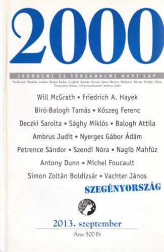 2000 Irodalmi és Társadalmi Havi Lap - 2013. szeptember