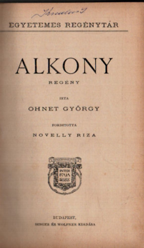 Ohnet Gyrgy - Alkony