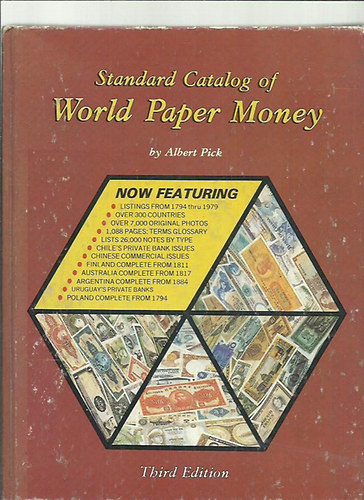 Albert Pick - Standard Catalog Of World Paper Money