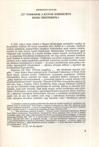 Petrovics Istvn - j forrsok a kunok kereszty hitre trtsrl?