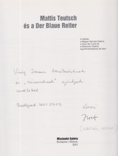 Mattis Teutsch s a Der Blaue Reiter (Dediklt)