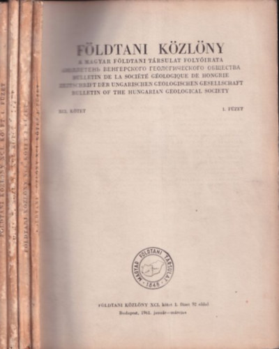 Vadsz Elemr - Fldtani Kzlny 1961/1-4. (Teljes vfolyam)