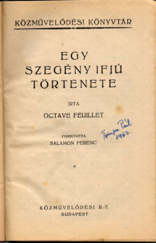 Feuillet Octave - Egy szegny ifj trtnete