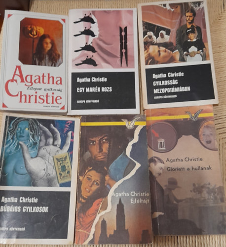Agatha Christie - 6 db Agatha Christie krimi: Egy mark rozs+Gyilkossg Mezopotmiban+Gloriett a hullnak+jfltjt+Bbjos gyilkosok+Ellopott gyilkossg