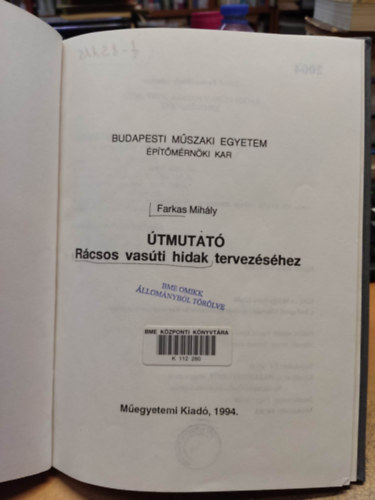 Farkas Mihly - tmutat rcsos vasti hidak tervezshez