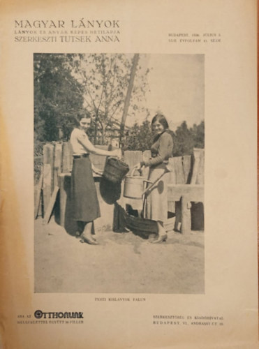 Tutsek Anna - Magyar L�nyok - L�nyok �s any�k k�pes hetilapja 1936 (XLII. �vf. 41. sz�m)