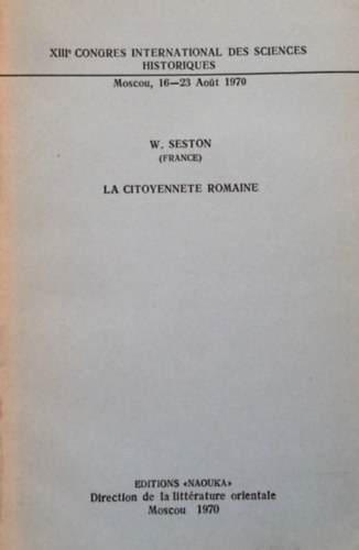 W. Seston - La Citoyennete Romaine