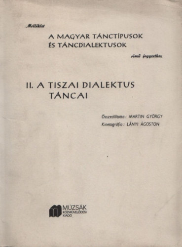 Martin Gyrgy  (Szerk.) - A magyar tnctpusok s tncdialektusok II.- A tiszai dialektus tncai