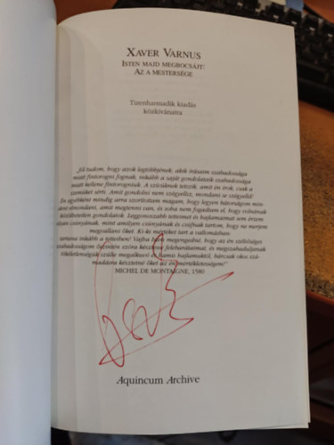 Varnus Xav�r - Isten majd megbocs�jt: az a mesters�ge