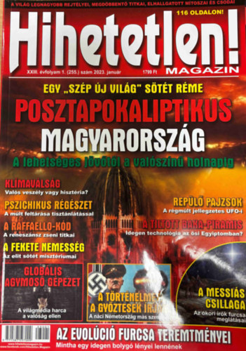 Hihetetlen magazin XXII. évfolyam 1. (255.) szám 2023. január