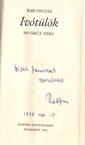 Iv�t�l�k 100 gr�z vers - dedik�lt