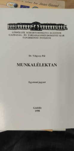 Dr. Völgyesy Pál - Munkalélektan - egyetemi jegyzet