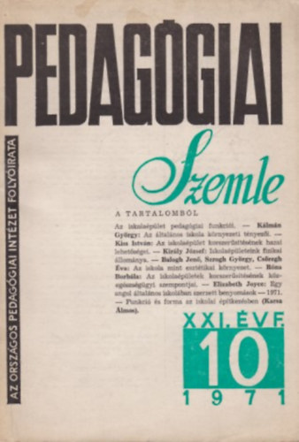 Pedag�giai szemle XXI. �vf. 10 1971