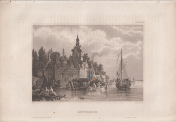 Rotterdam (Rotterdam vrosa, Hollandia, Eurpa) (16x23,5 cm mret eredeti aclmetszet, 1856-bl)