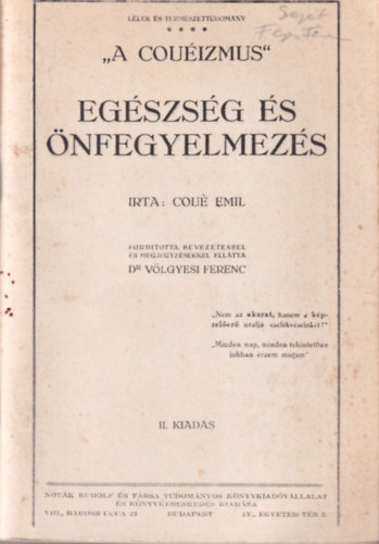 Cou Emil - A " Couizmus " Egszsg s nfegyelmezs