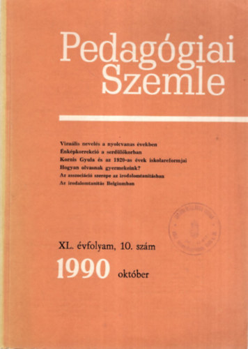 Balogh Lszl  Schttler Tams (szerk.) - Pedaggiai Szemle 1990. oktber XL. vf. 10. szm , j Pedaggiai Szemle '911/6 ( 2 db egytt )