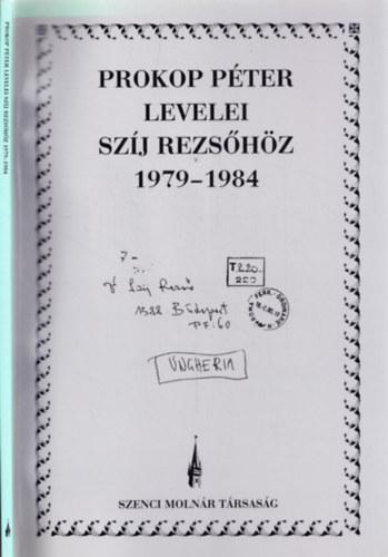 Prokop Pter levelei Szj Rezshz 1979-1984