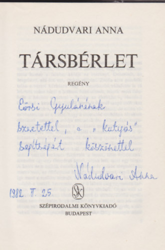 N�dudvari Anna - T�rsb�rlet