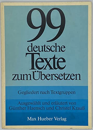 prof. dr. Christel Krau Gnther Haensch - 99 deutsche Texte zum bersetzen