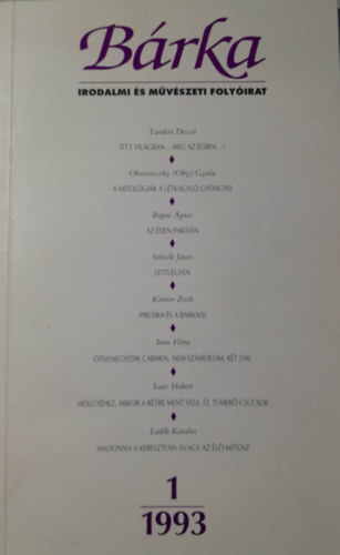 Brka 1993/1 Irodalmi, mvszeti s trsadalomtudomnyi folyirat
