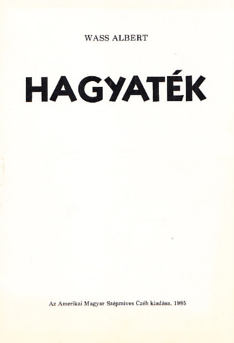 Wass Albert - Hagyatk