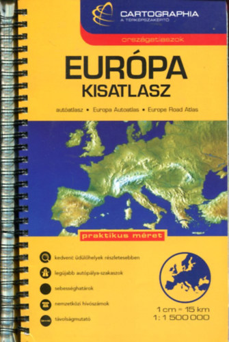 2 db atlasz: Magyarorsz�g kisatlasz - Eur�pa kisasztal (spir�l k�t�s�)