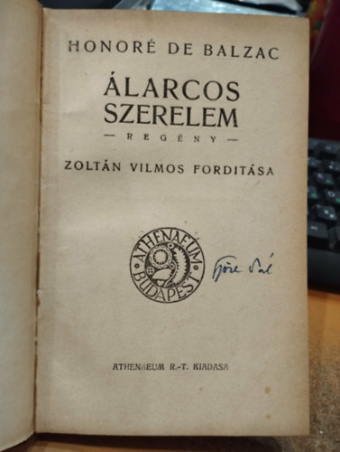 Honor� de Balzac - �larcos szerelem