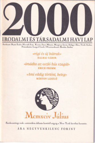 2000 Irodalmi s Trsadalmi Havi Lap - 1994. Jlius