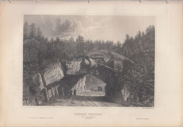 Pierre Pertuis (Bei Tavannes - Schweiz) (Col de Pierre Pertuis, hegyszoros, Sv�jc, Eur�pa) (16x23,5 cm lapm�ret� eredeti ac�lmetszet, 1856-b�l)