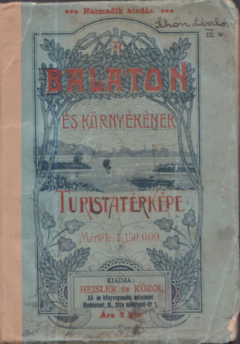 Balaton �s k�rny�k�nek turistat�rk�pe 1:150000 (eredeti, sz�nes litogr�fia)