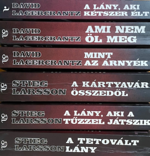 Stieg Larsson David Lagercrantz - 6 db Millennium: A tetovált lány + A lány, aki a tűzzel játszik + A kártyavár összedől + Ami nem öl meg + Mint az árnyék + A lány aki kétszer élt