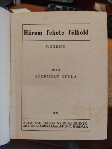 Csermely Gyula - Hrom fekete flhold