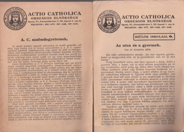 4 db Actio Catholica fzetek
