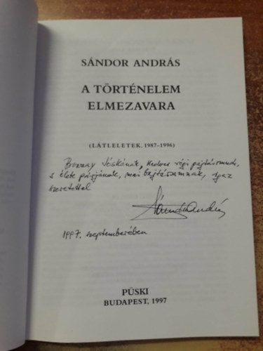 S�ndor Andr�s - A t�rt�nelem elmezavara (l�tleletek 1987-1996)