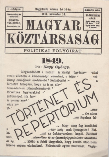 Gyuris Gy�rgy - Magyar K�zt�rsas�g 1911-1913 T�rt�net �s repert�rium